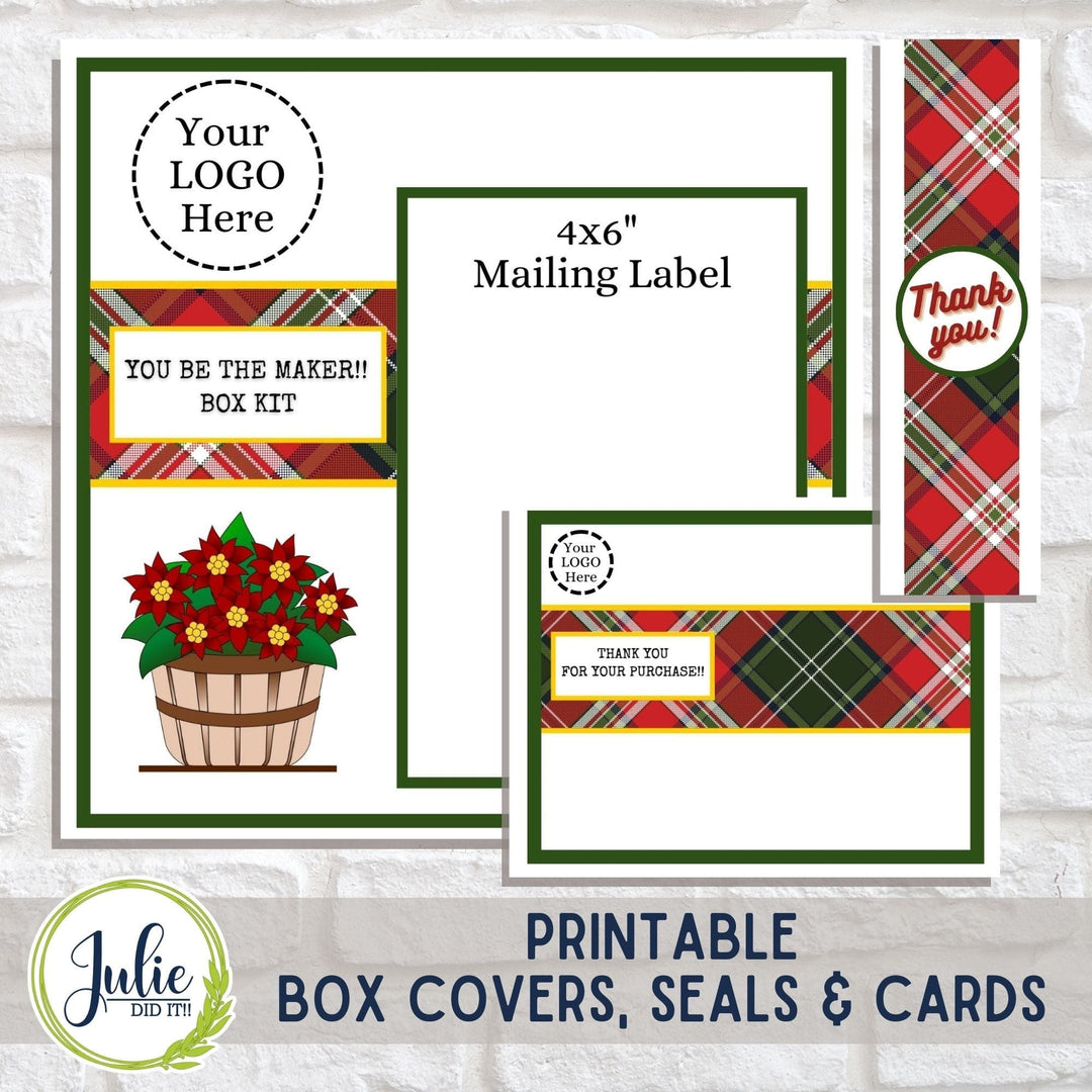 Julie Did It Studios "You Be the Maker" Box Kit - Basket of Poinsettia Shelf Sitter - An October 2023 Design Studio Membership Exclusive File