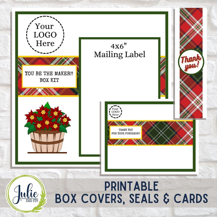 Julie Did It Studios "You Be the Maker" Box Kit - Basket of Poinsettia Shelf Sitter - An October 2023 Design Studio Membership Exclusive File