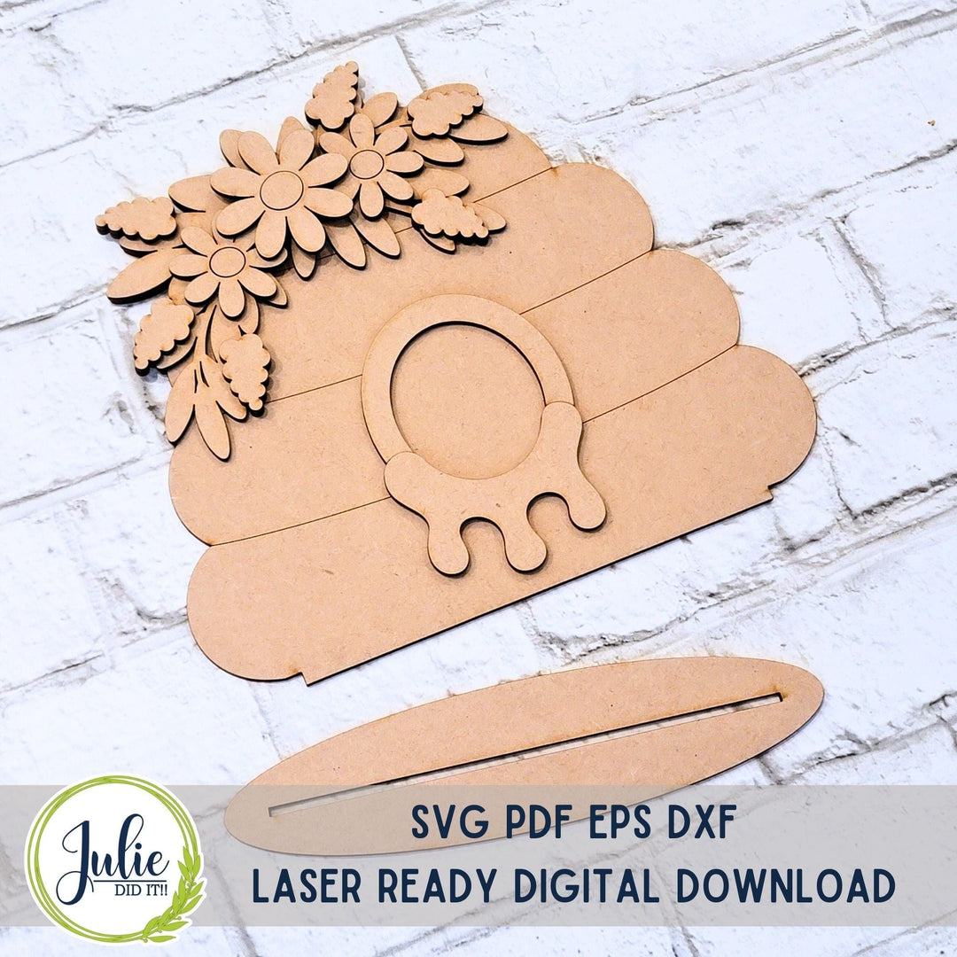 Julie Did It Studios "You Be the Maker" Box Kit - Floral Beehive Shelf Sitter - An April 2024 Design Studio Membership Exclusive File