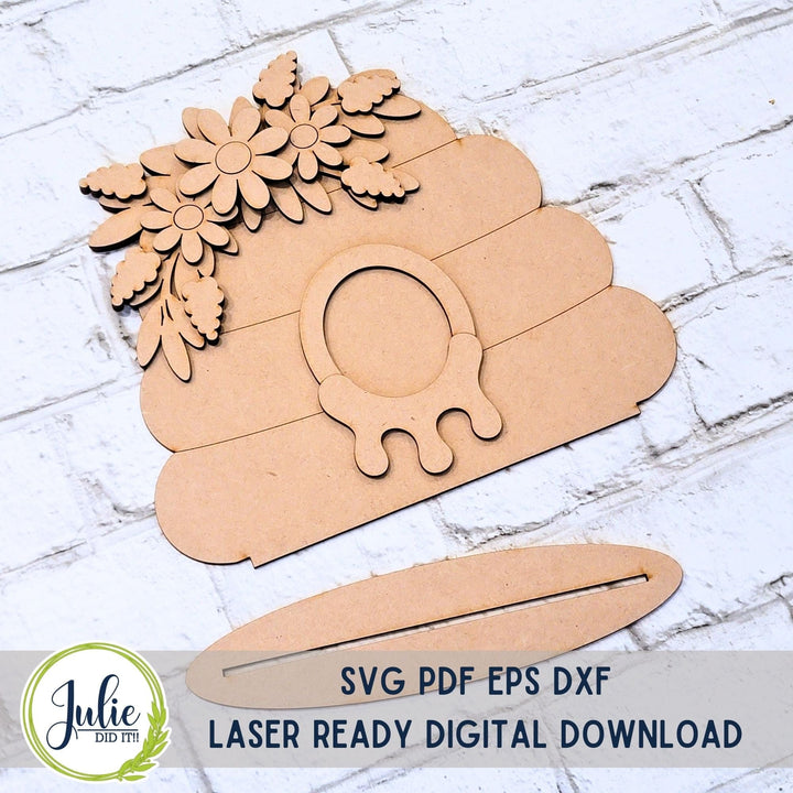 Julie Did It Studios "You Be the Maker" Box Kit - Floral Beehive Shelf Sitter - An April 2024 Design Studio Membership Exclusive File