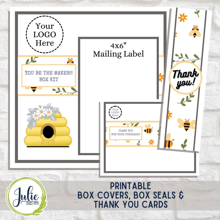 Julie Did It Studios "You Be the Maker" Box Kit - Floral Beehive Shelf Sitter - An April 2024 Design Studio Membership Exclusive File