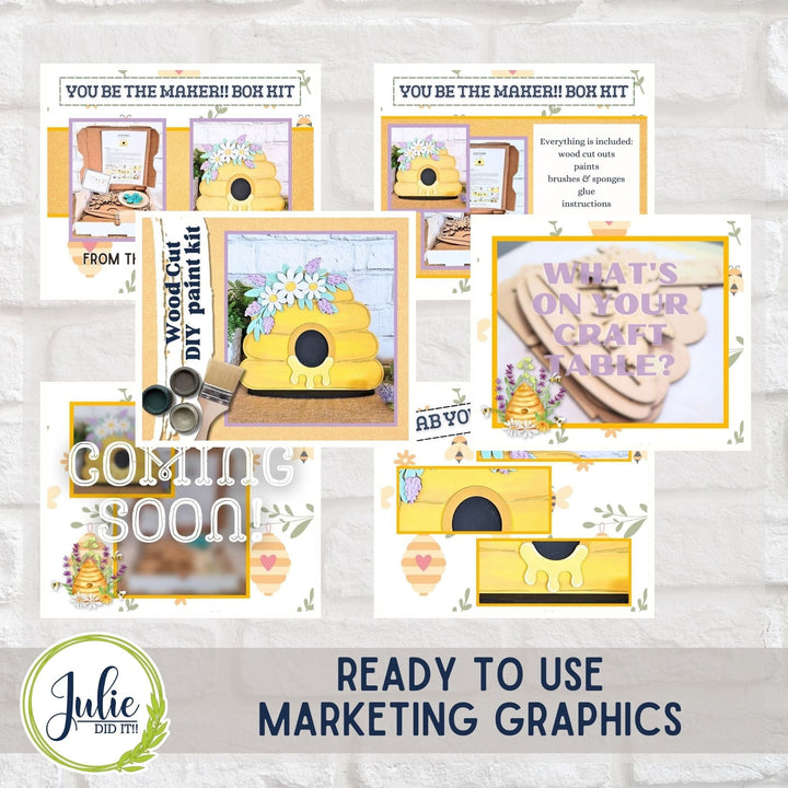 Julie Did It Studios "You Be the Maker" Box Kit - Floral Beehive Shelf Sitter - An April 2024 Design Studio Membership Exclusive File