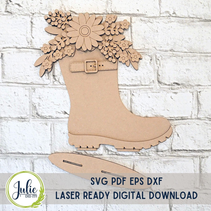 Julie Did It Studios "You Be the Maker" Box Kit - Floral Rainboot Shelf Sitter- A January 2024 Design Studio Membership Exclusive File
