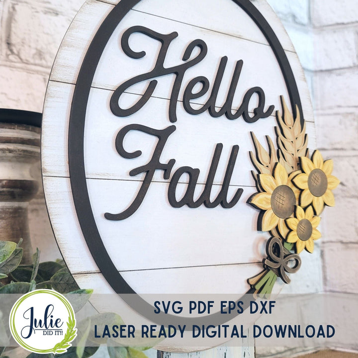 Julie Did It Studios "You Be the Maker" Box Kit - Hello Fall Wheat Bundle Sign - A September 2023 Design Studio Membership Exclusive File