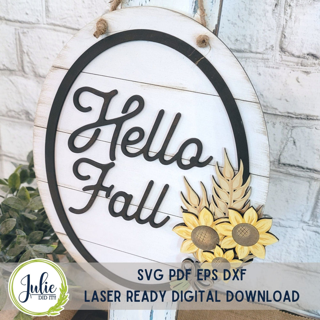 Julie Did It Studios "You Be the Maker" Box Kit - Hello Fall Wheat Bundle Sign - A September 2023 Design Studio Membership Exclusive File