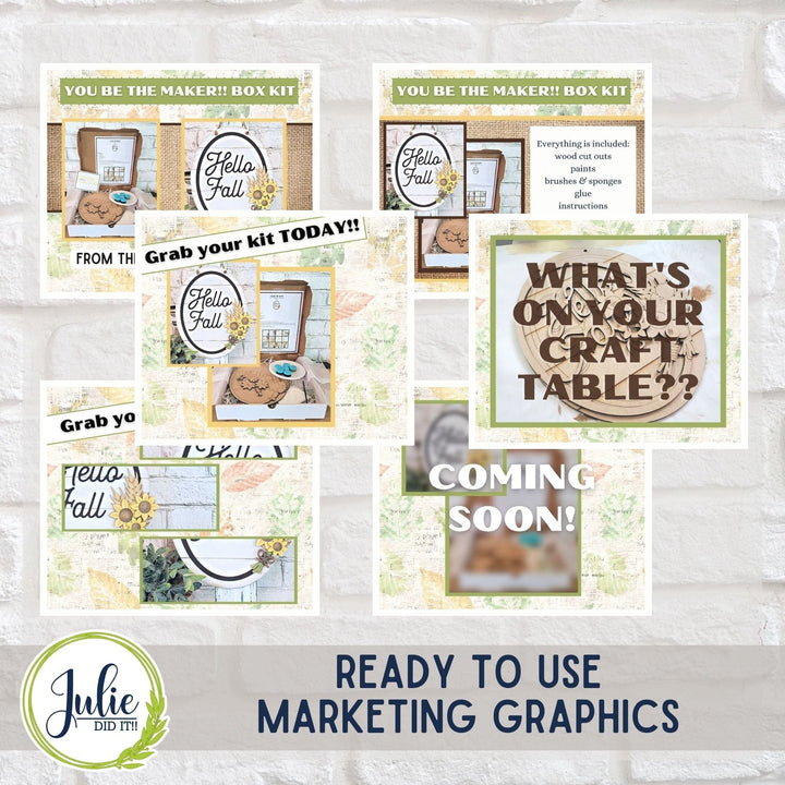 Julie Did It Studios "You Be the Maker" Box Kit - Hello Fall Wheat Bundle Sign - A September 2023 Design Studio Membership Exclusive File