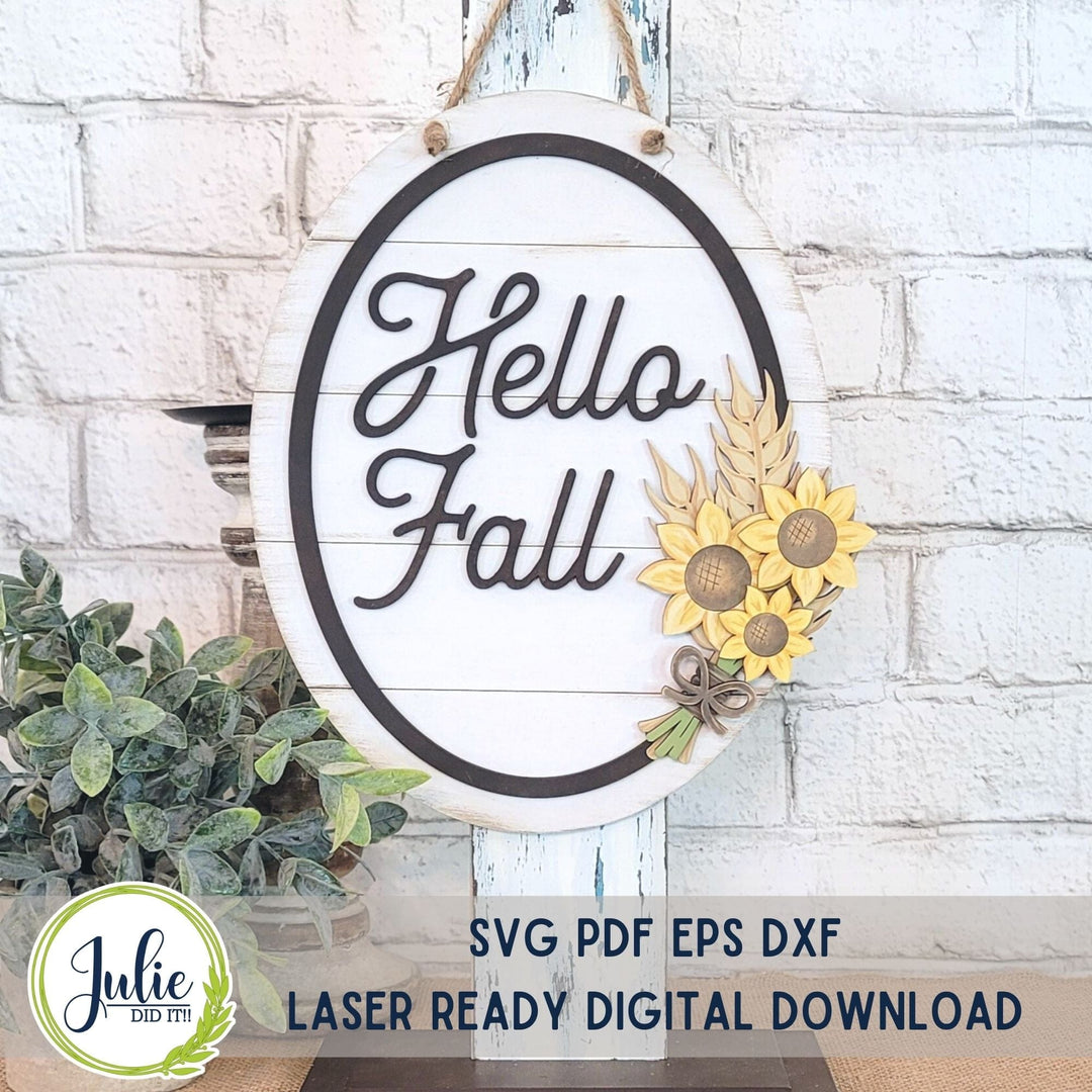 Julie Did It Studios "You Be the Maker" Box Kit - Hello Fall Wheat Bundle Sign - A September 2023 Design Studio Membership Exclusive File