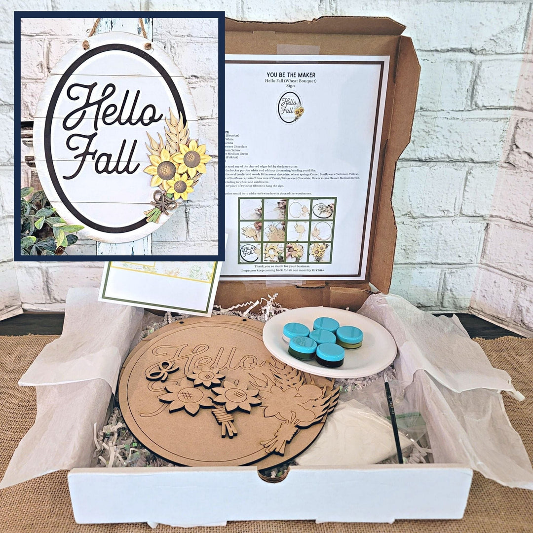 Julie Did It Studios "You Be the Maker" Box Kit - Hello Fall Wheat Bundle Sign - A September 2023 Design Studio Membership Exclusive File