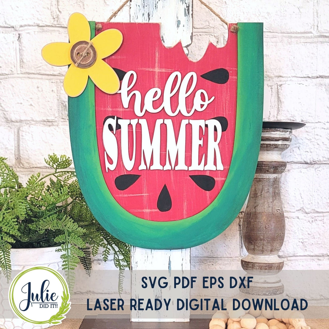 Julie Did It Studios "You Be the Maker" Box Kit - "Hello Summer" Watermelon Sign - A May 2023 Design Studio Membership Exclusive File