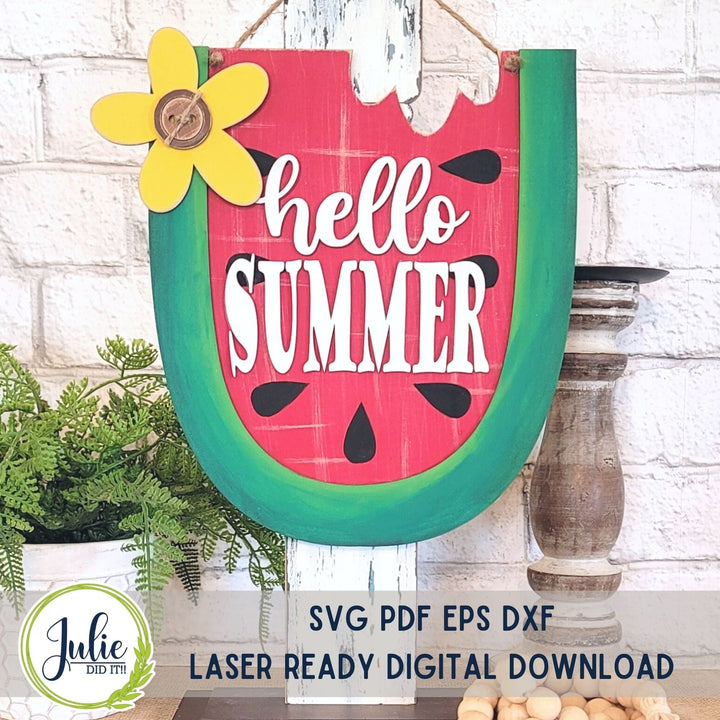 Julie Did It Studios "You Be the Maker" Box Kit - "Hello Summer" Watermelon Sign - A May 2023 Design Studio Membership Exclusive File