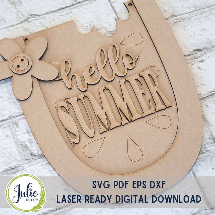 Julie Did It Studios "You Be the Maker" Box Kit - "Hello Summer" Watermelon Sign - A May 2023 Design Studio Membership Exclusive File