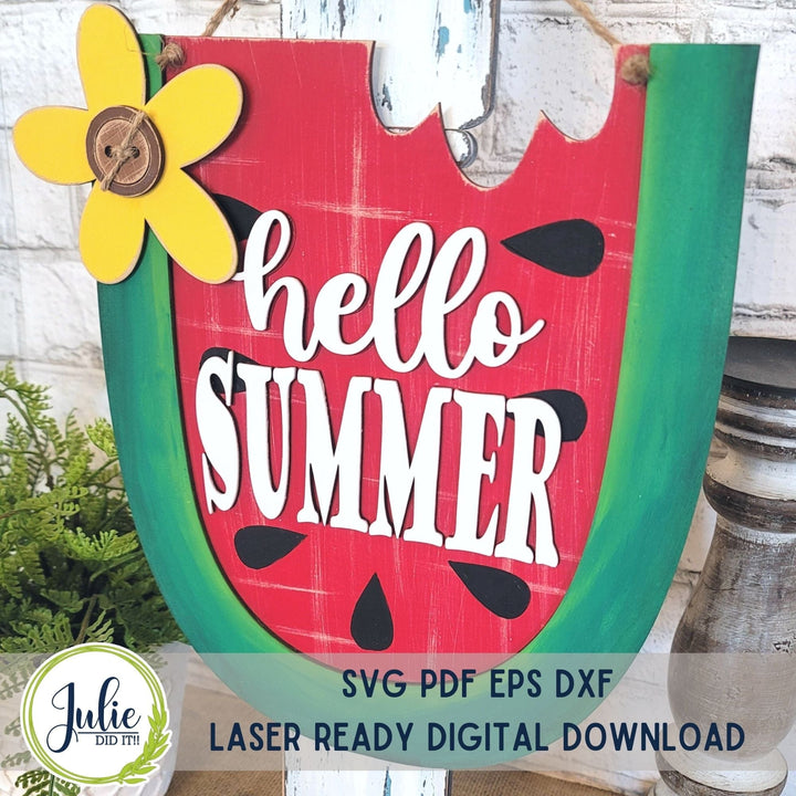 Julie Did It Studios "You Be the Maker" Box Kit - "Hello Summer" Watermelon Sign - A May 2023 Design Studio Membership Exclusive File