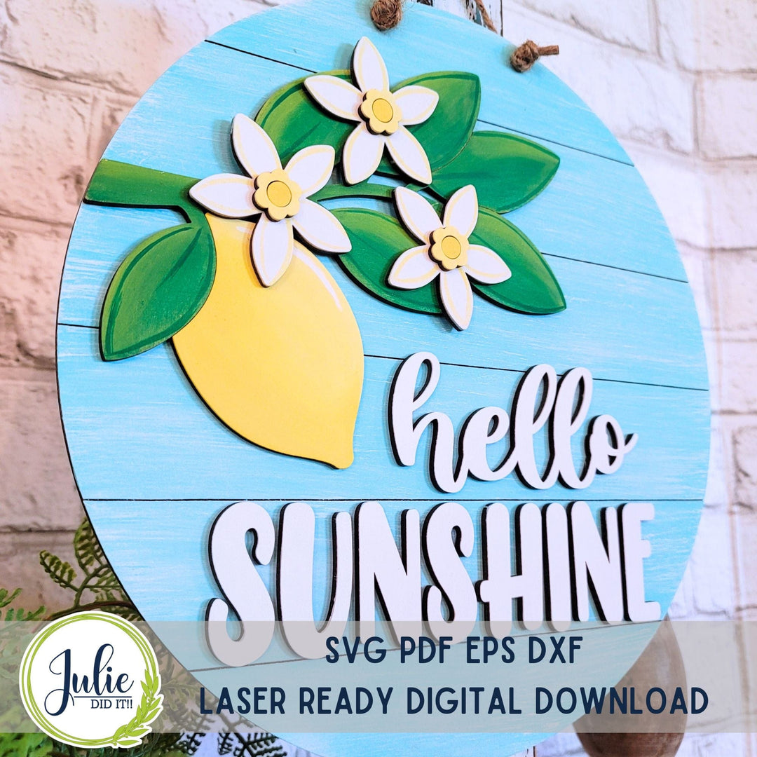 Julie Did It Studios "You Be the Maker" Box Kit - "Hello Sunshine" Lemon Sign - A May 2024 Design Studio Membership Exclusive File
