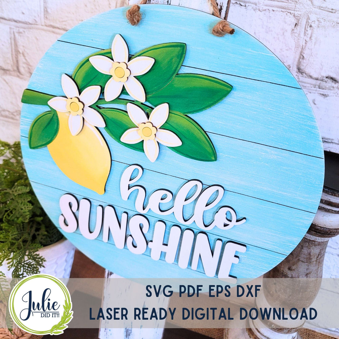 Julie Did It Studios "You Be the Maker" Box Kit - "Hello Sunshine" Lemon Sign - A May 2024 Design Studio Membership Exclusive File