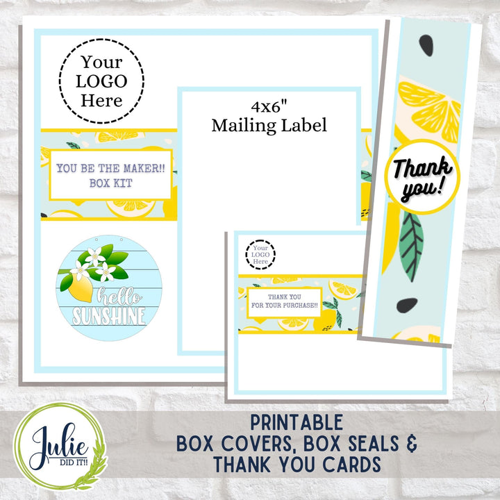 Julie Did It Studios "You Be the Maker" Box Kit - "Hello Sunshine" Lemon Sign - A May 2024 Design Studio Membership Exclusive File