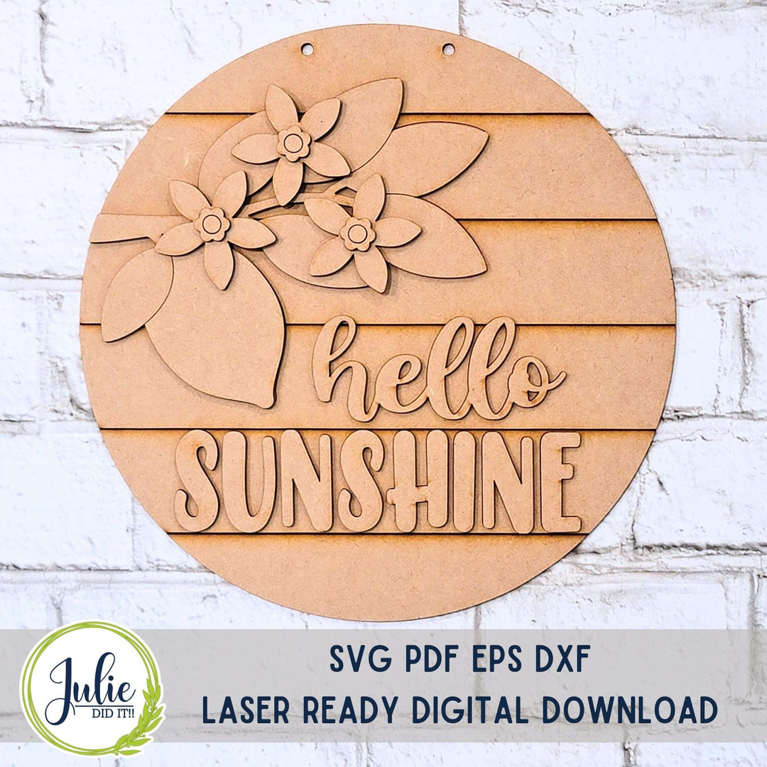 Julie Did It Studios "You Be the Maker" Box Kit - "Hello Sunshine" Lemon Sign - A May 2024 Design Studio Membership Exclusive File