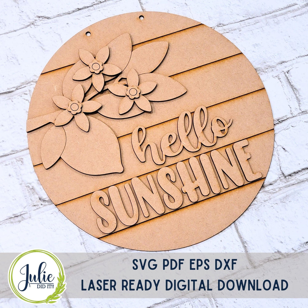 Julie Did It Studios "You Be the Maker" Box Kit - "Hello Sunshine" Lemon Sign - A May 2024 Design Studio Membership Exclusive File