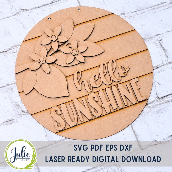 Julie Did It Studios "You Be the Maker" Box Kit - "Hello Sunshine" Lemon Sign - A May 2024 Design Studio Membership Exclusive File