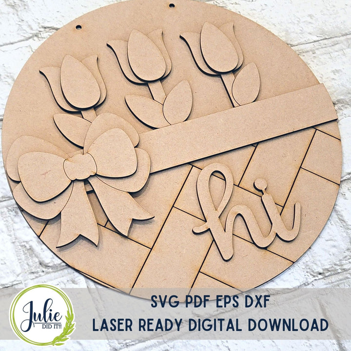 Julie Did It Studios "You Be the Maker" Box Kit - Hi Tulip Sign - A March 2024 Design Studio Membership Exclusive File