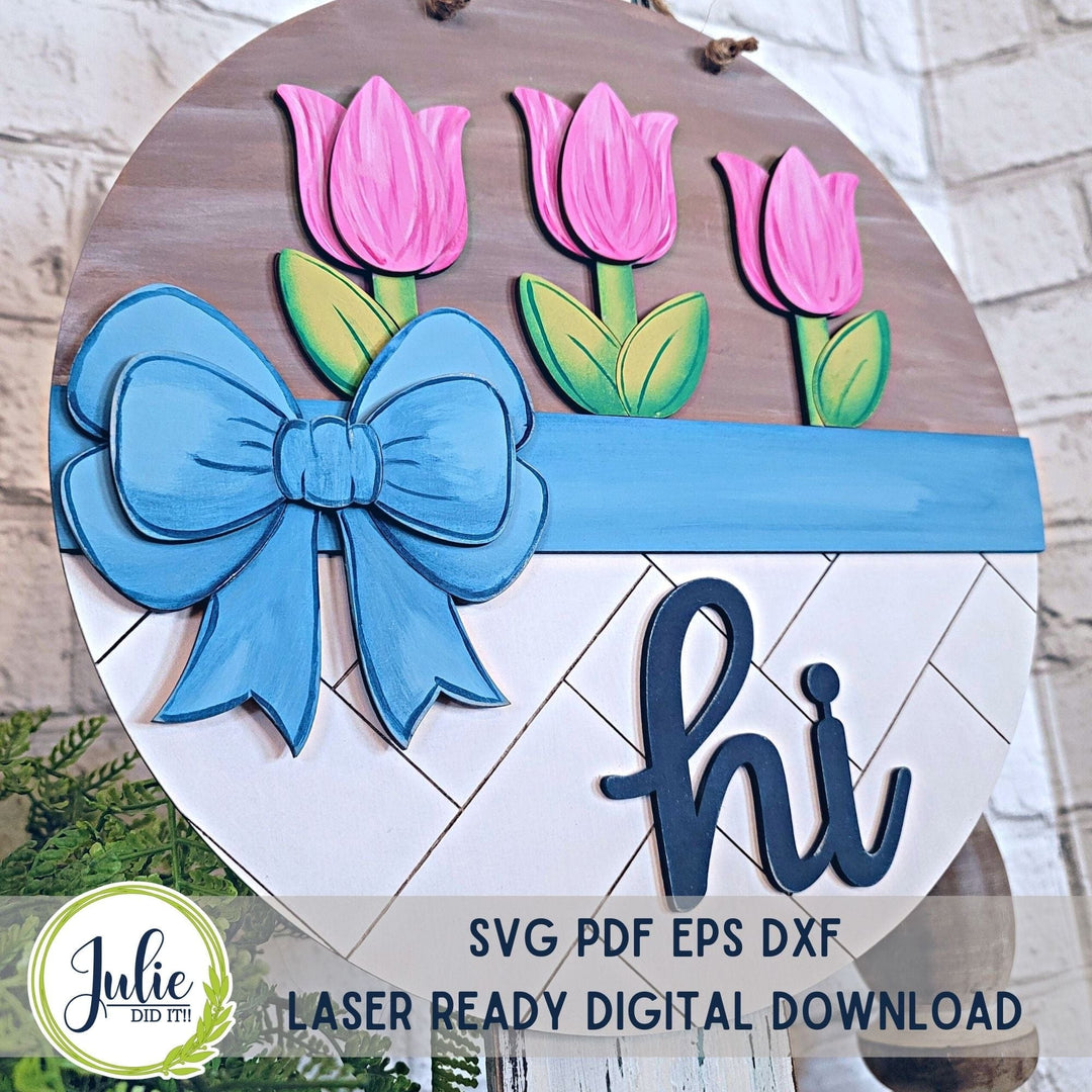 Julie Did It Studios "You Be the Maker" Box Kit - Hi Tulip Sign - A March 2024 Design Studio Membership Exclusive File