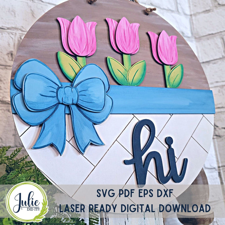 Julie Did It Studios "You Be the Maker" Box Kit - Hi Tulip Sign - A March 2024 Design Studio Membership Exclusive File