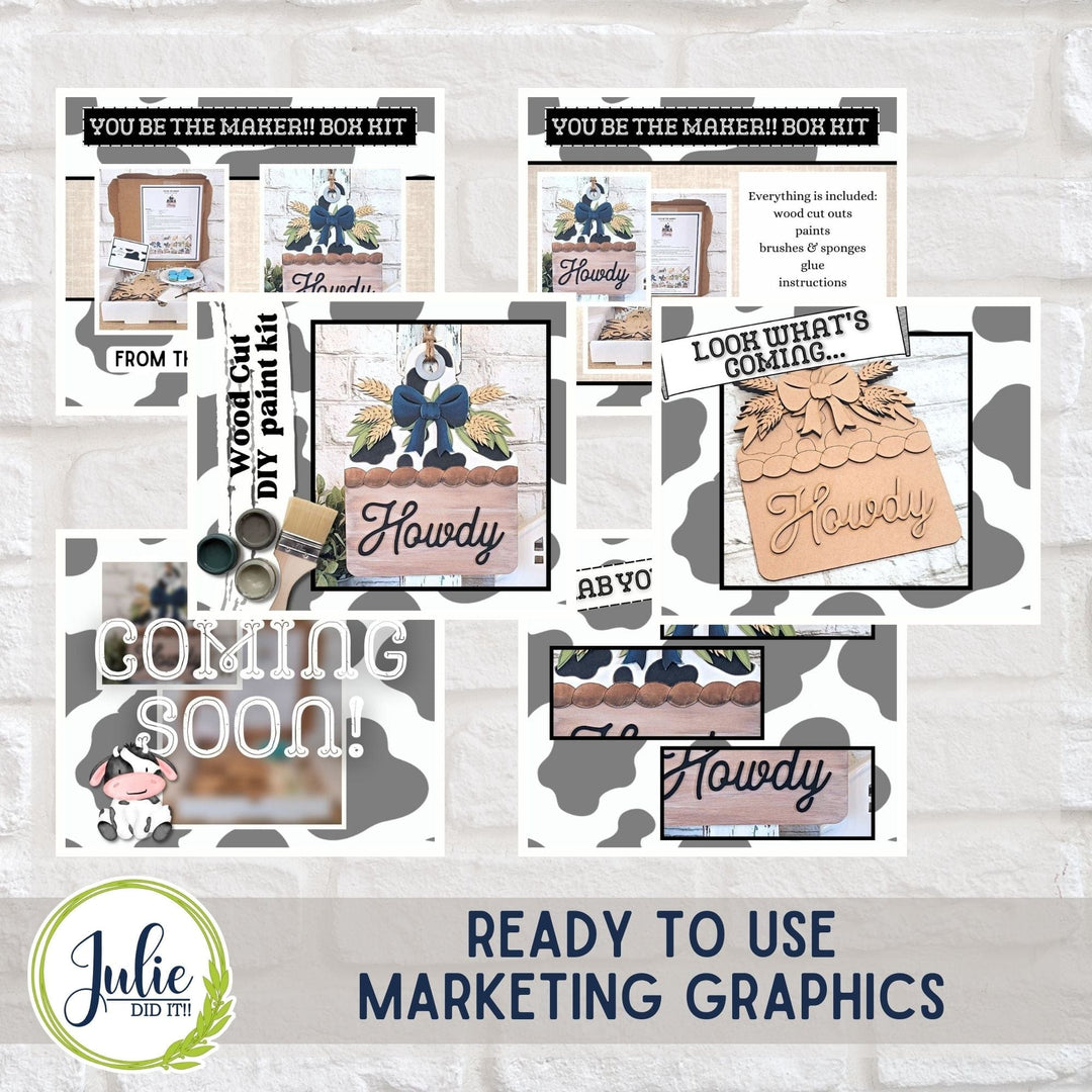 Julie Did It Studios "You Be the Maker" Box Kit - "Howdy" Ear Tag - A December 2023 Design Studio Membership Exclusive File