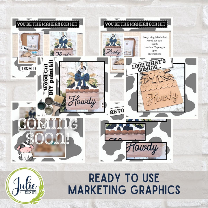 Julie Did It Studios "You Be the Maker" Box Kit - "Howdy" Ear Tag - A December 2023 Design Studio Membership Exclusive File