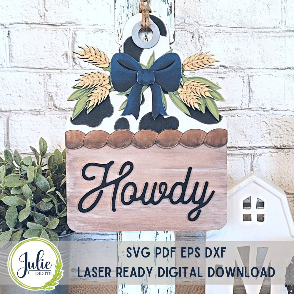 Julie Did It Studios "You Be the Maker" Box Kit - "Howdy" Ear Tag - A December 2023 Design Studio Membership Exclusive File