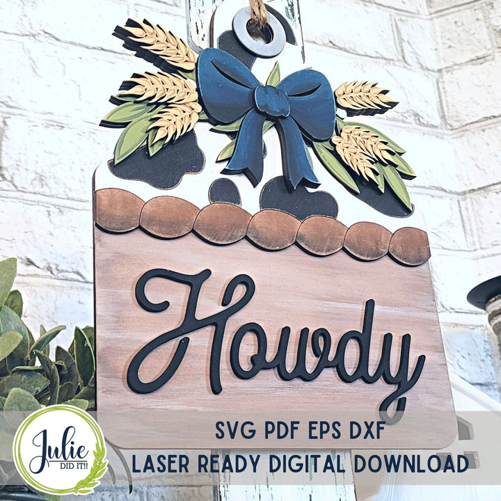 Julie Did It Studios "You Be the Maker" Box Kit - "Howdy" Ear Tag - A December 2023 Design Studio Membership Exclusive File