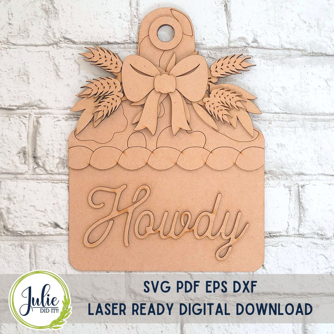 Julie Did It Studios "You Be the Maker" Box Kit - "Howdy" Ear Tag - A December 2023 Design Studio Membership Exclusive File
