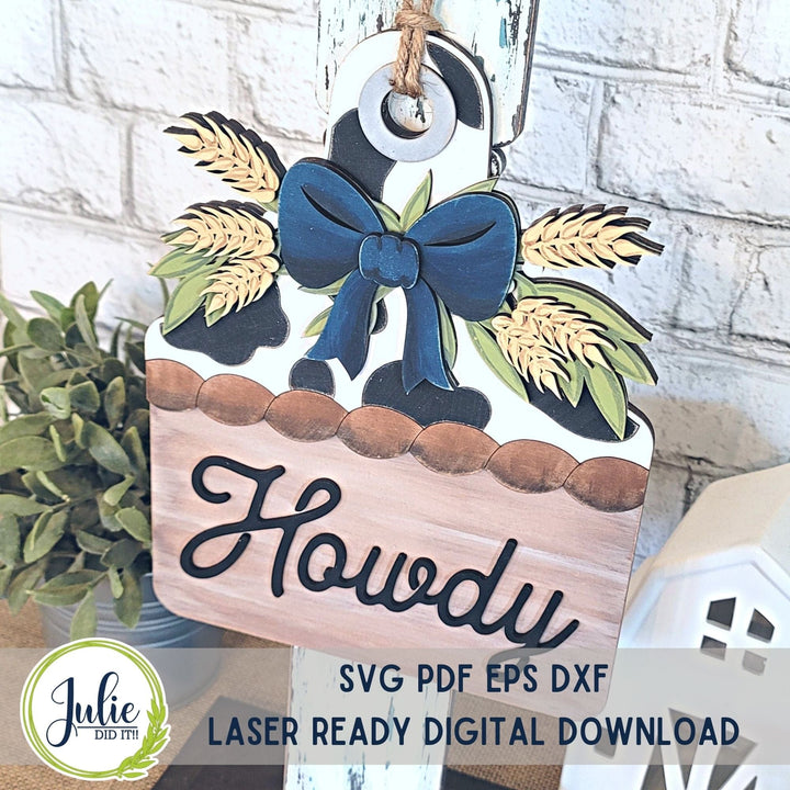 Julie Did It Studios "You Be the Maker" Box Kit - "Howdy" Ear Tag - A December 2023 Design Studio Membership Exclusive File