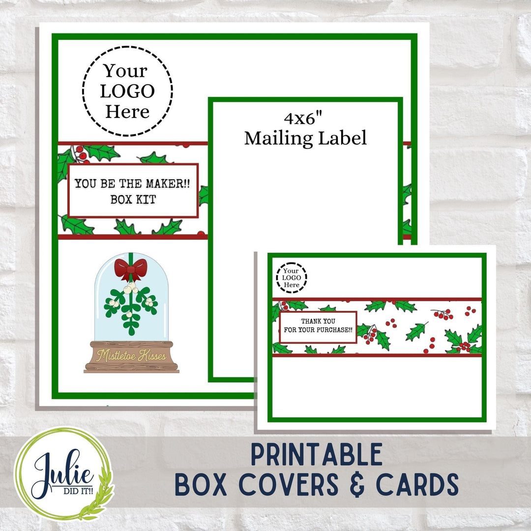 Julie Did It Studios "You Be the Maker" Box Kit - Mistletoe Kiss Snow Globe Shelf Sitter - An August 2023 Design Studio Membership Exclusive File