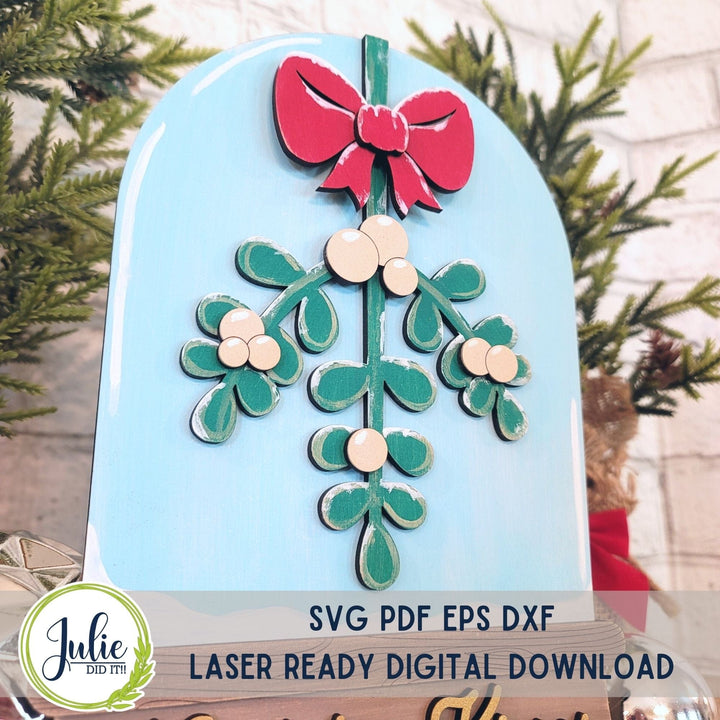 Julie Did It Studios "You Be the Maker" Box Kit - Mistletoe Kiss Snow Globe Shelf Sitter - An August 2023 Design Studio Membership Exclusive File