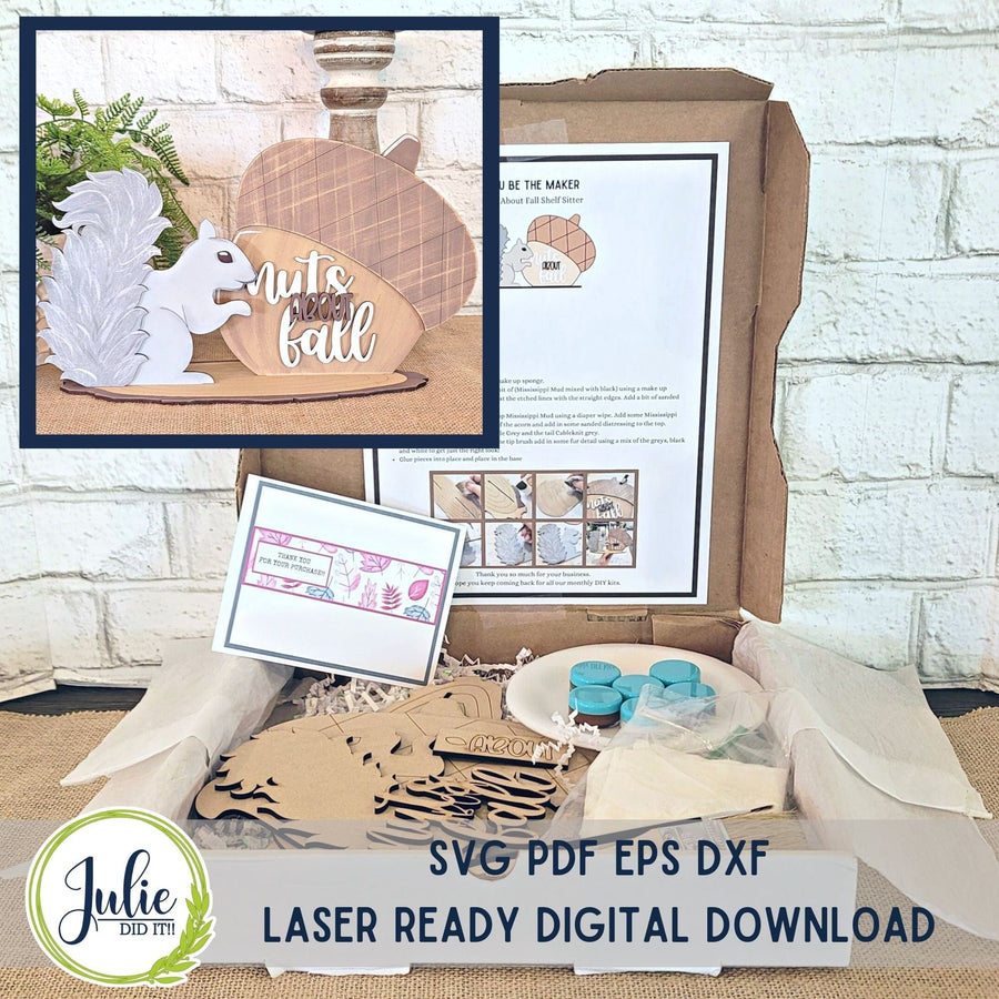Julie Did It Studios "You Be the Maker" Box Kit - Nuts About Fall Shelf Sitter - A July 2023 Design Studio Membership Exclusive File