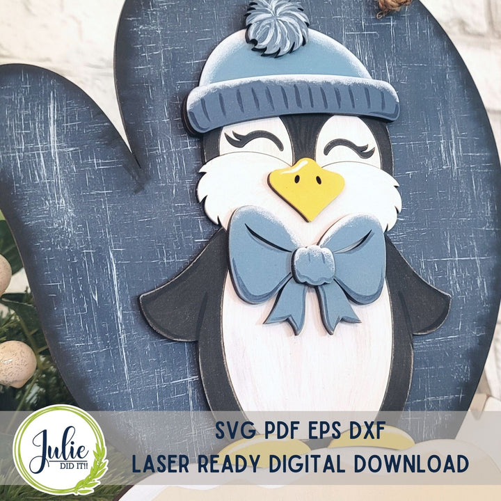 Julie Did It Studios "You Be the Maker" Box Kit - Penguin Mitten Sign - A November 2023 Design Studio Membership Exclusive File