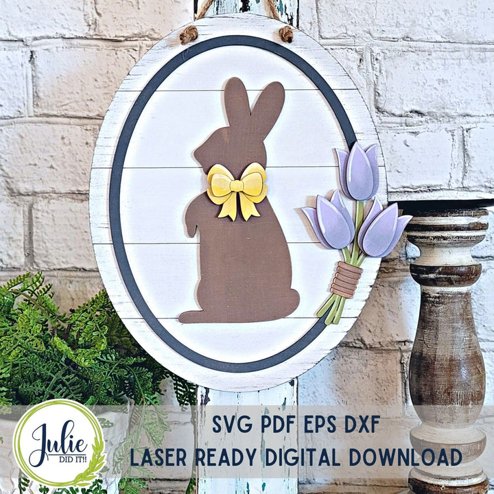 Julie Did It Studios "You Be the Maker" Box Kit - Rabbit and Tulip Sign - A February 2024 Design Studio Membership Exclusive File