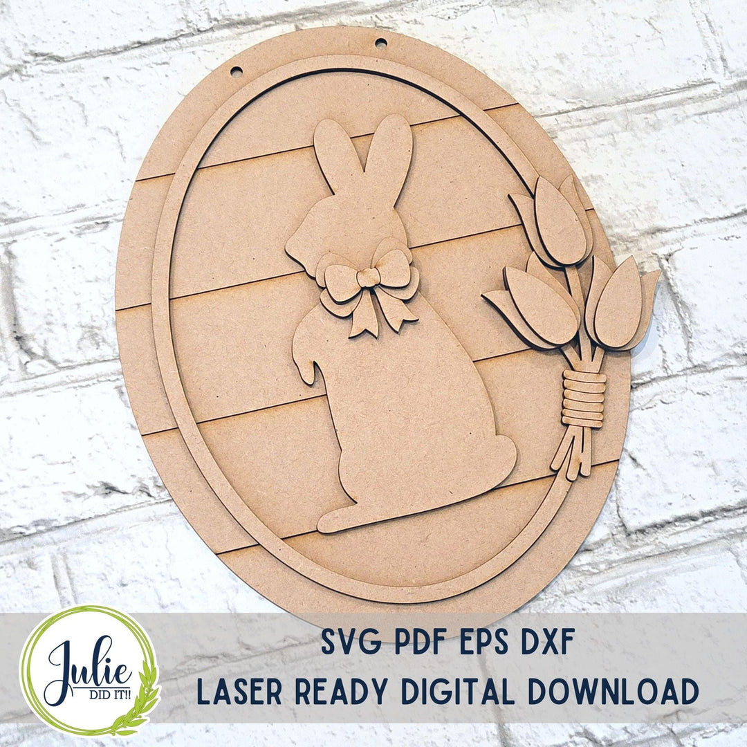 Julie Did It Studios "You Be the Maker" Box Kit - Rabbit and Tulip Sign - A February 2024 Design Studio Membership Exclusive File