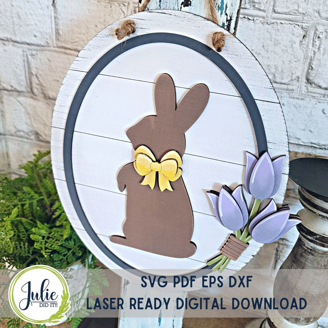Julie Did It Studios "You Be the Maker" Box Kit - Rabbit and Tulip Sign - A February 2024 Design Studio Membership Exclusive File