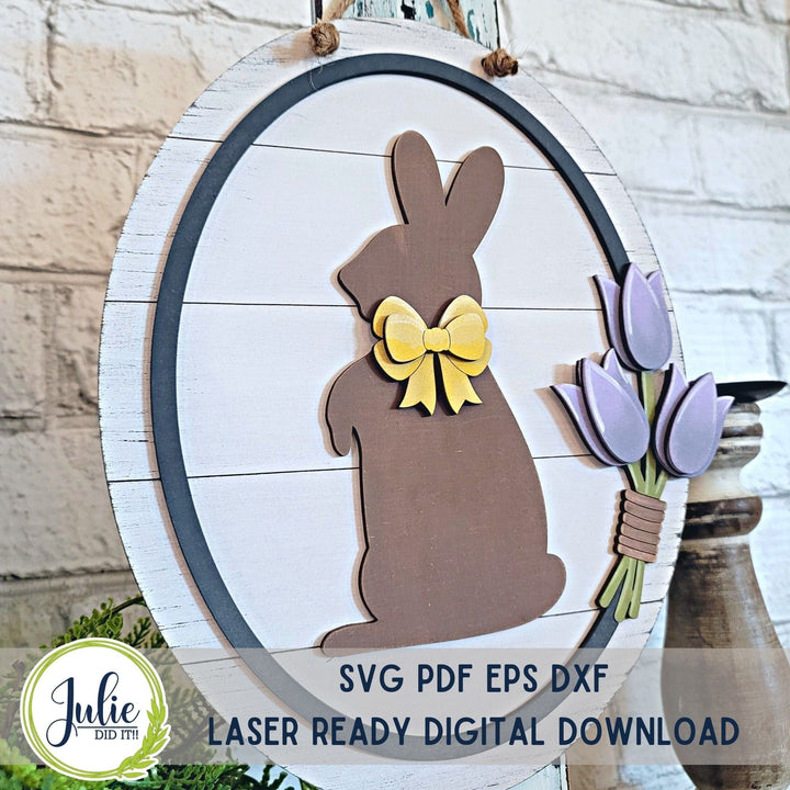 Julie Did It Studios "You Be the Maker" Box Kit - Rabbit and Tulip Sign - A February 2024 Design Studio Membership Exclusive File