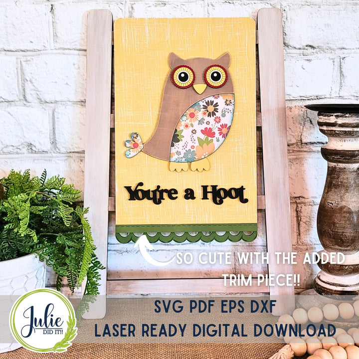 Julie Did It Studios "You're a Hoot" Interchangeable Tea Towel - June 2024 Design Studio