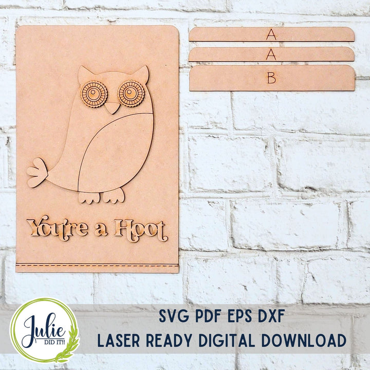 Julie Did It Studios "You're a Hoot" Interchangeable Tea Towel - June 2024 Design Studio