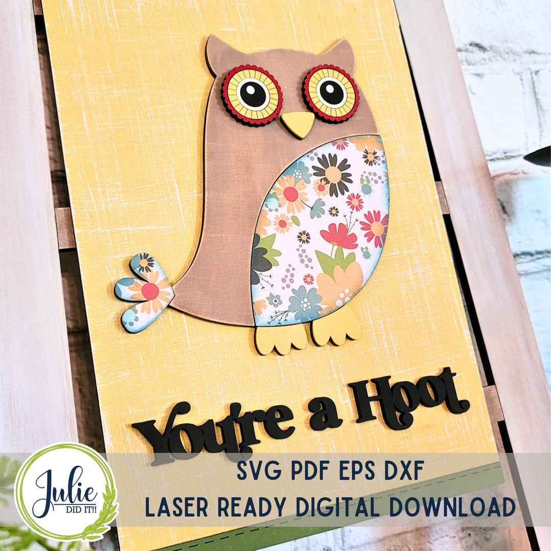 Julie Did It Studios "You're a Hoot" Interchangeable Tea Towel - June 2024 Design Studio