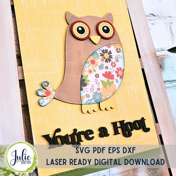 Julie Did It Studios "You're a Hoot" Interchangeable Tea Towel - June 2024 Design Studio