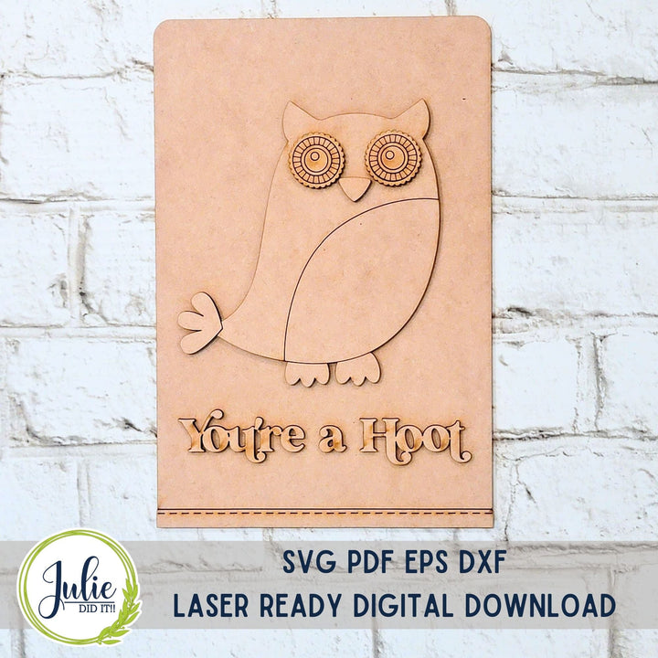 Julie Did It Studios "You're a Hoot" Interchangeable Tea Towel - June 2024 Design Studio