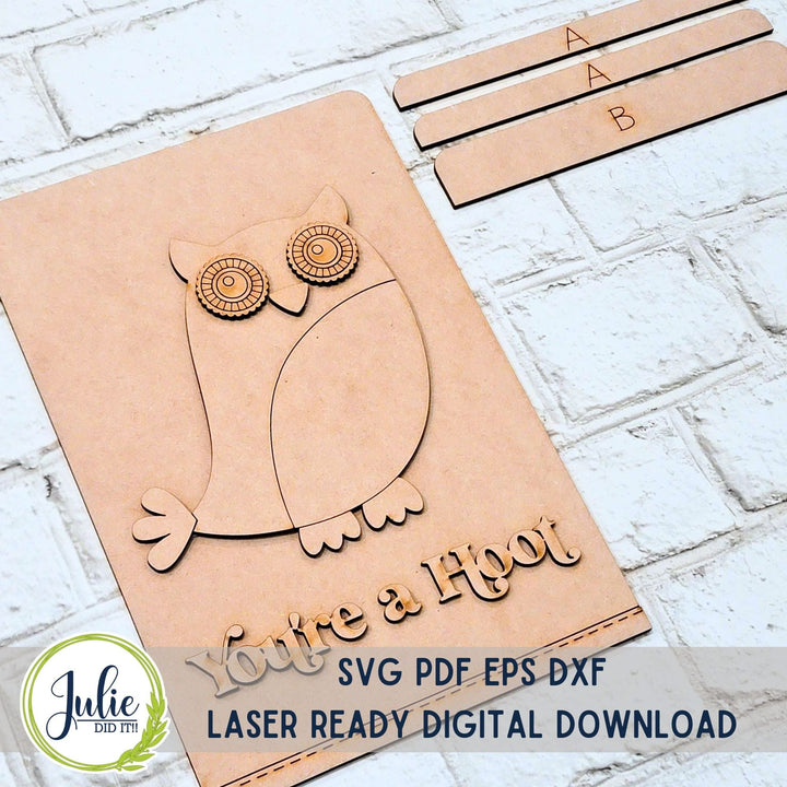 Julie Did It Studios "You're a Hoot" Interchangeable Tea Towel - June 2024 Design Studio