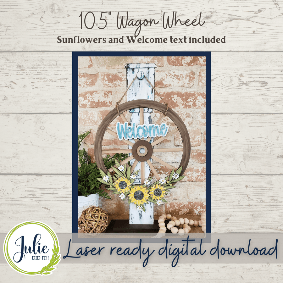 Julie Did It Studios 10.5" Wagon Wheel Sign (Interchangeable)