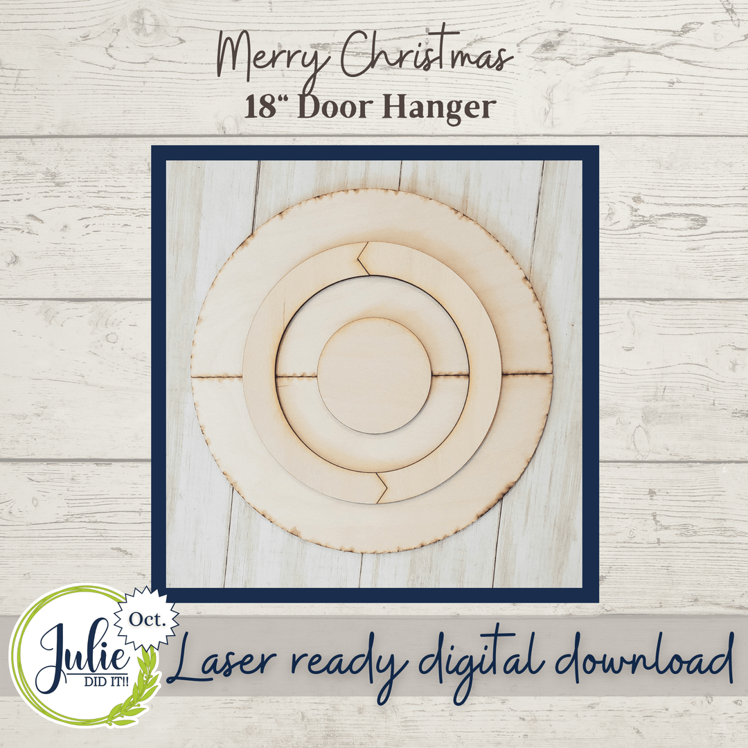 Julie Did It Studios 18" Merry Christmas Herringbone Round Sign