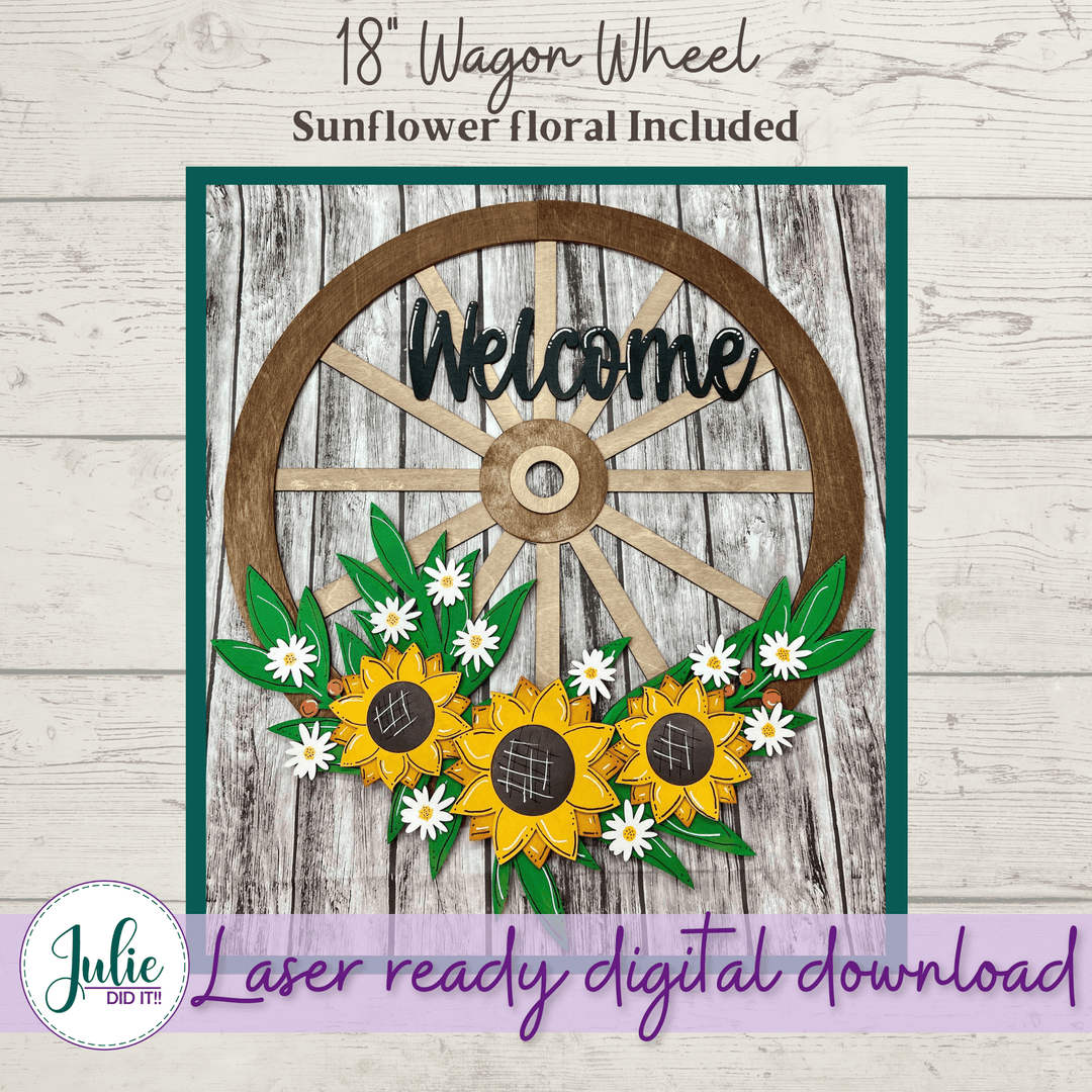 Julie Did It Studios 18" Wagon Wheel Sign (Interchangeable)