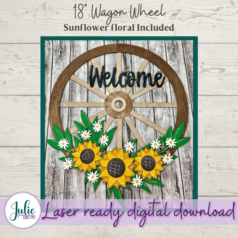Julie Did It Studios 18" Wagon Wheel Sign (Interchangeable)