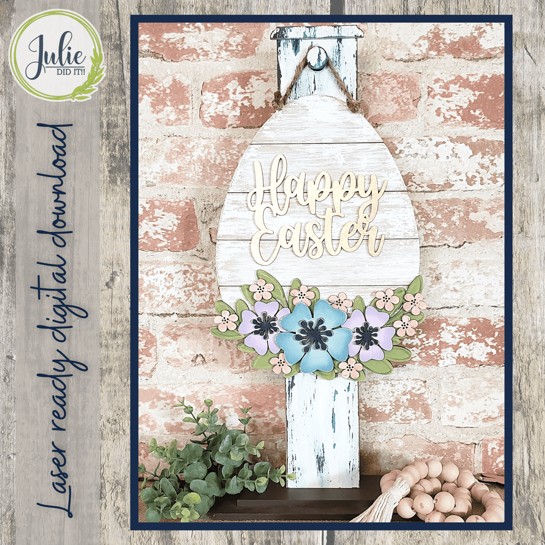 Julie Did It Studios Shiplap Egg Happy Easter Sign